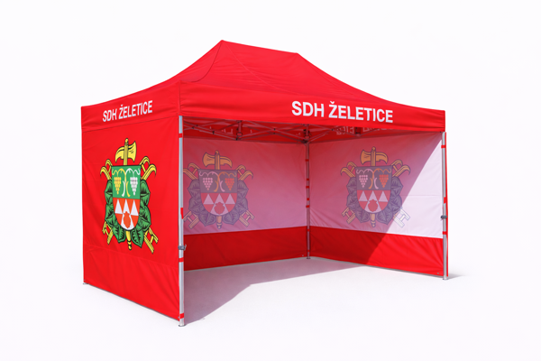 Ambitent - nůžkový stan s potiskem - SDH Železnice