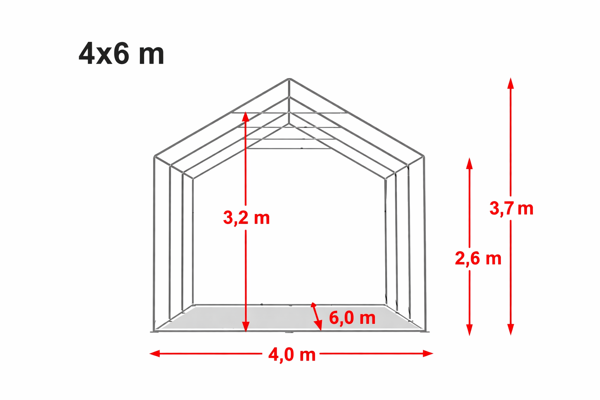 Technický výkres stanu 4x6 m MAX+