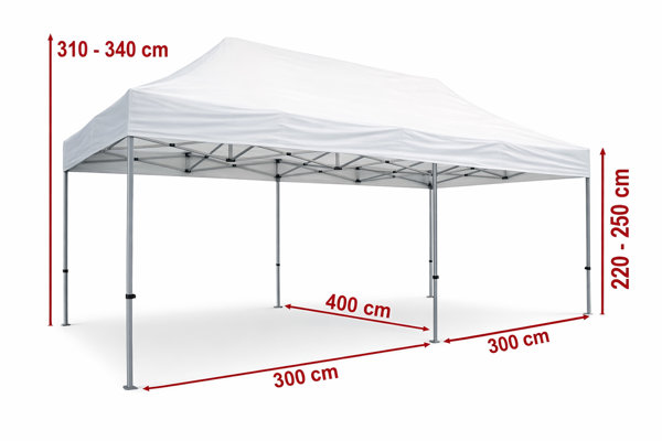 Technický výkres nůžkového stanu 4x6 m