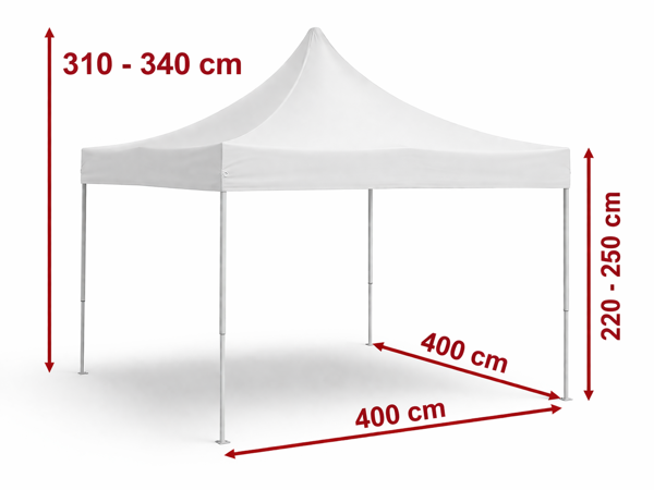 Technický výkres nůžkového stanu 4x4 m