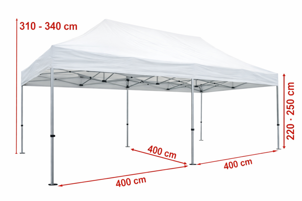 Technický výkres nůžkového stanu 4x8 m