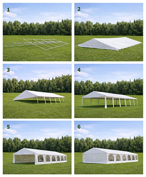 Instrukce k postavení párty stanu