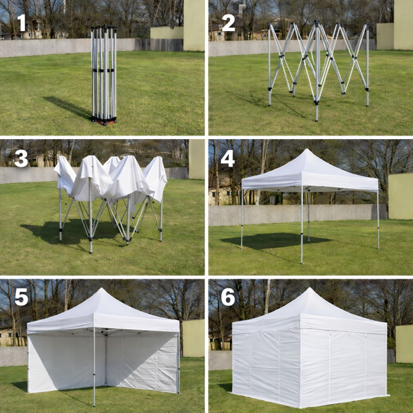 Instrukce k postavení nůžkového stanu