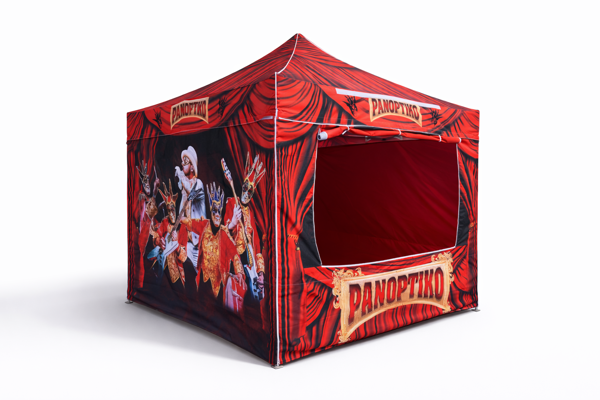 Ambitent - nůžkový stan s potiskem - Panoptiko