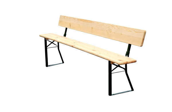 Pivní lavice Premium s opěrkou 220x25 cm - masivní borovice