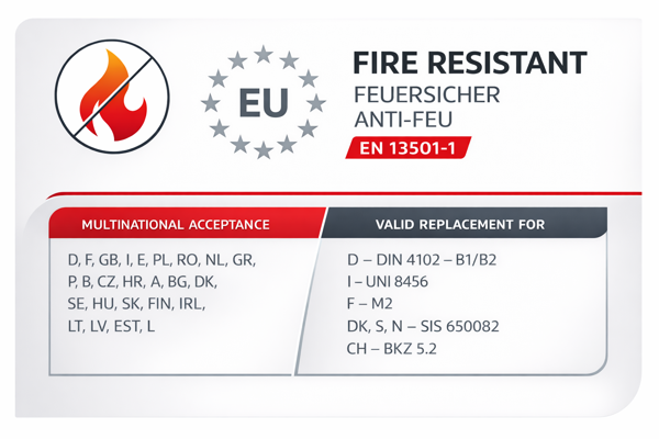 Certifikát ohnivzdornosti - EN 13501-1