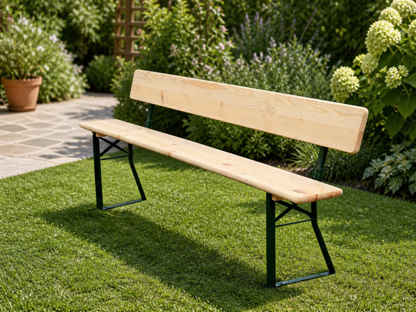 Pivní lavice masiv borovice Premium s opěrkou 220x25 cm