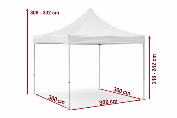 Technický výkres nůžkového stanu 2 x 2 m