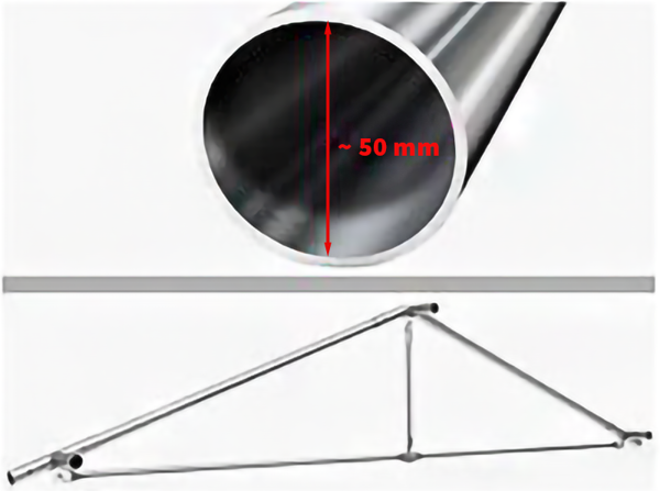 Detail trubky párty stanu - průměr 50 mm