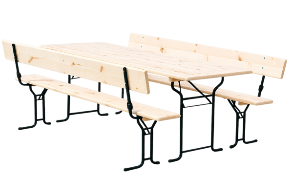 Pivní set LUX 220x70 cm s opěrkou - masiv smrk