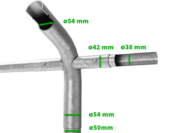 Detail rozměrů trubek párty stanu MAX
