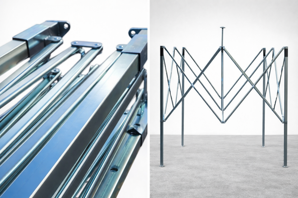 Složená ocelová konstrukce nůžkového stanu OCEL PREMIUM