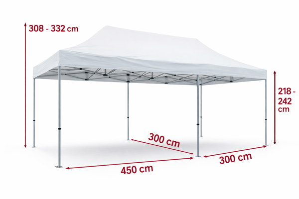 Technický výkres nůžkového stanu 3x6 m